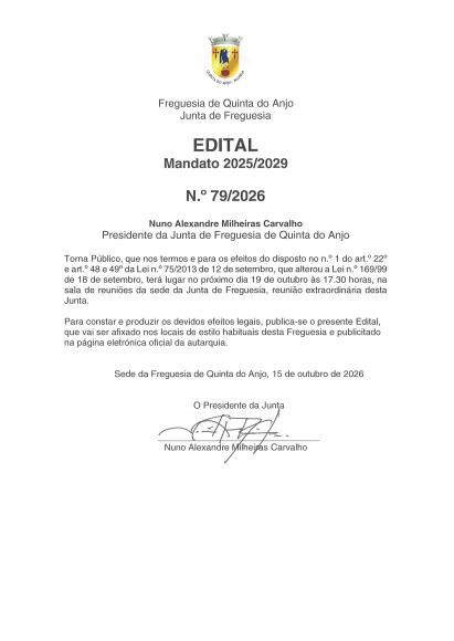 EDITAL 79.2026 - Reuni&atilde;o Extraordin&aacute;ria - Composi&ccedil;&atilde;o de Executivo