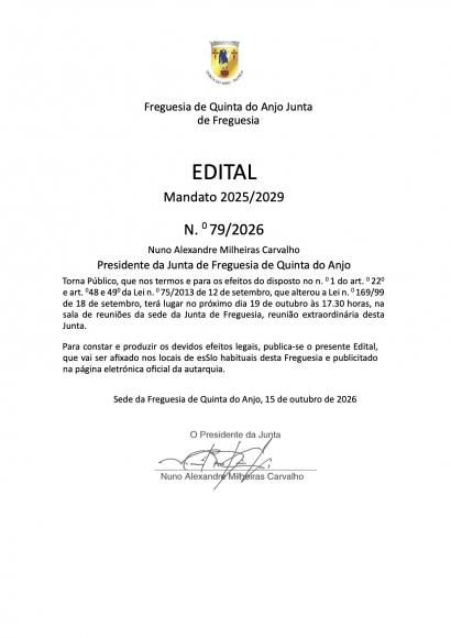 EDITAL 79.2026 - Reuni&atilde;o Extraordin&aacute;ria - Composi&ccedil;&atilde;o de Executivo