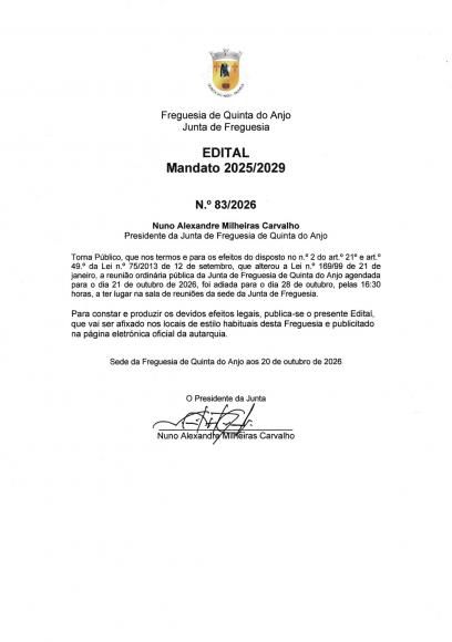 EDITAL 83.2026 - Reuni&atilde;o Ordin&aacute;ria com Popula&ccedil;&atilde;o