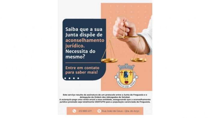 Junta de Freguesia disp&otilde;e de atendimento jur&iacute;dico