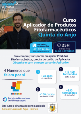 FORMA&Ccedil;&Atilde;O EM QUINTA DO ANJO | CURSO DE APLICADOR DE PRODUTOS FITOFARMAC&Ecirc;UTICOS